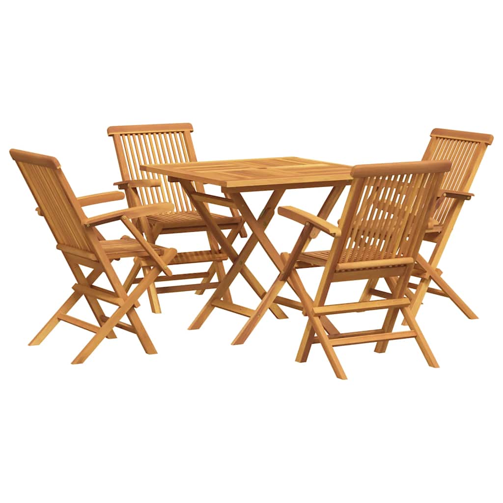 3059584 vidaXL 5 Piece Garden Dining Set Solid Teak Wood (47419+2x41999)
