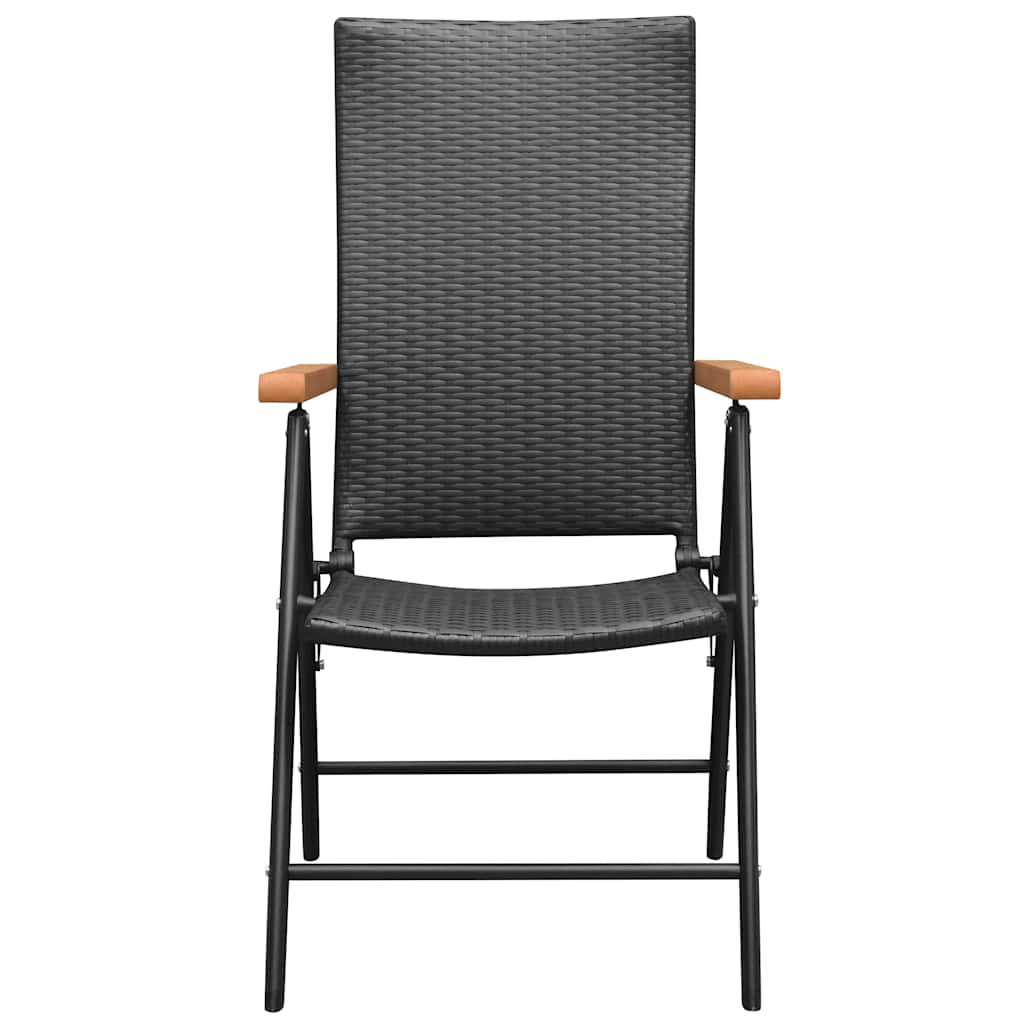 Dining Set | Black and Brown | PE Rattan, WPC, Aluminium | Medium