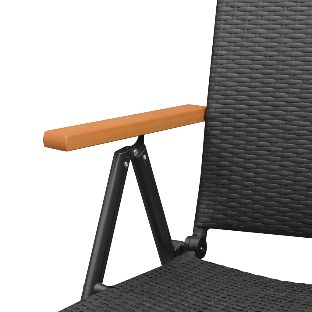 Dining Set | Black and Brown | PE Rattan, WPC, Aluminium | Medium