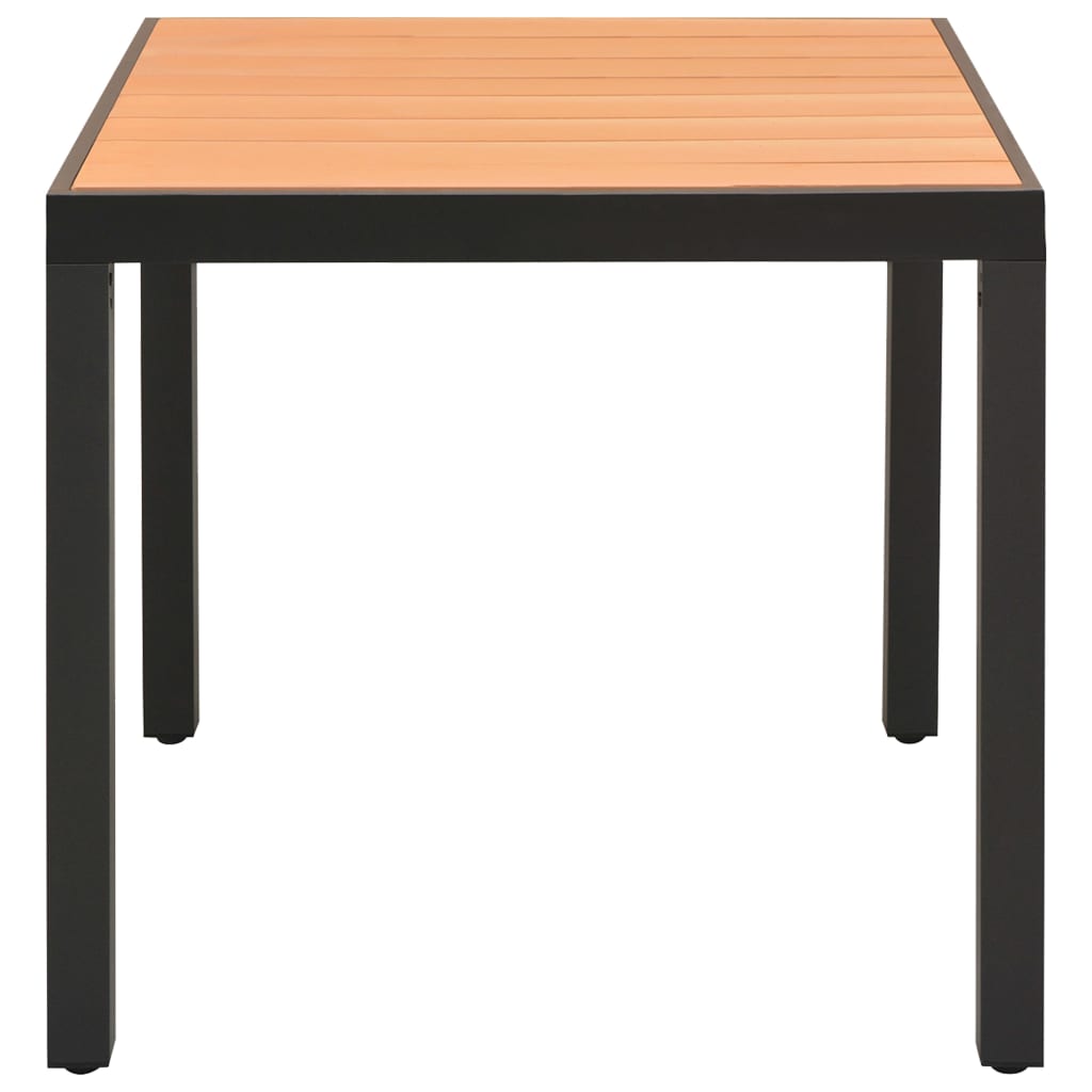 Dining Set | Black and Brown | PE Rattan, WPC, Aluminium | Medium