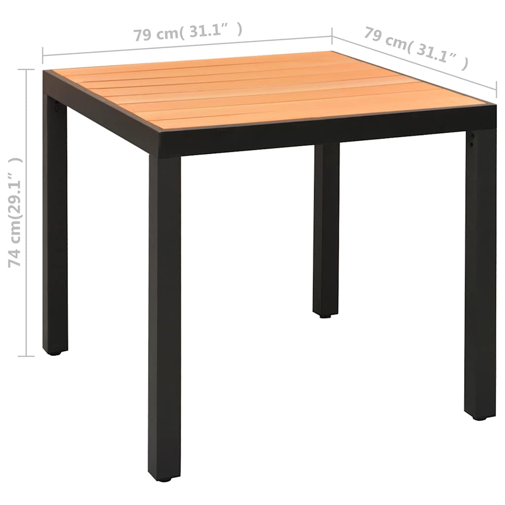 Dining Set | Black and Brown | PE Rattan, WPC, Aluminium | Medium