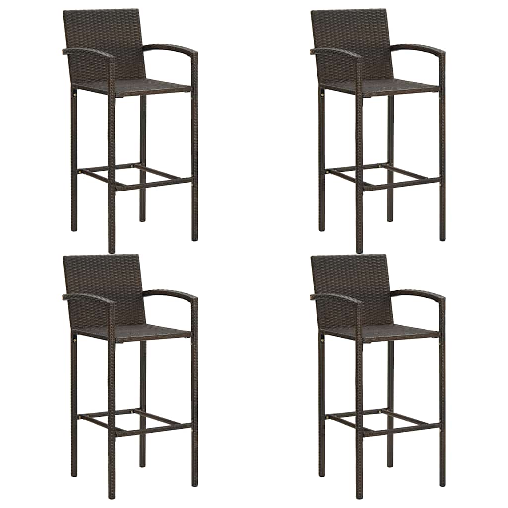 Garden Bar Set | Brown | PE rattan | Medium | Seats Many | Garden Bar Set