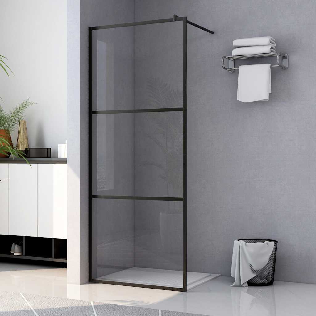 Shower walls Black 100 x 195 cm Glass and Aluminium