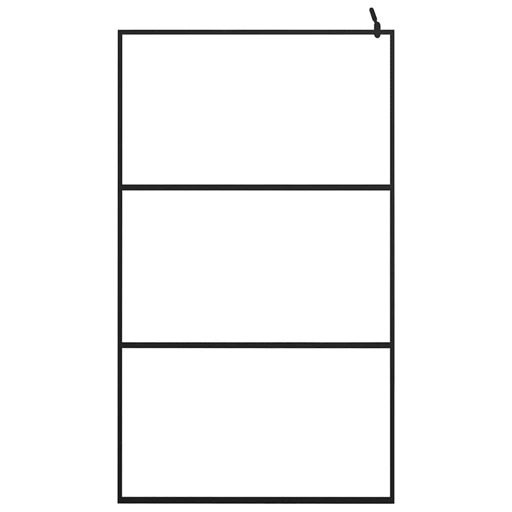 Shower walls Black 115 x 195 cm Glass and Aluminium