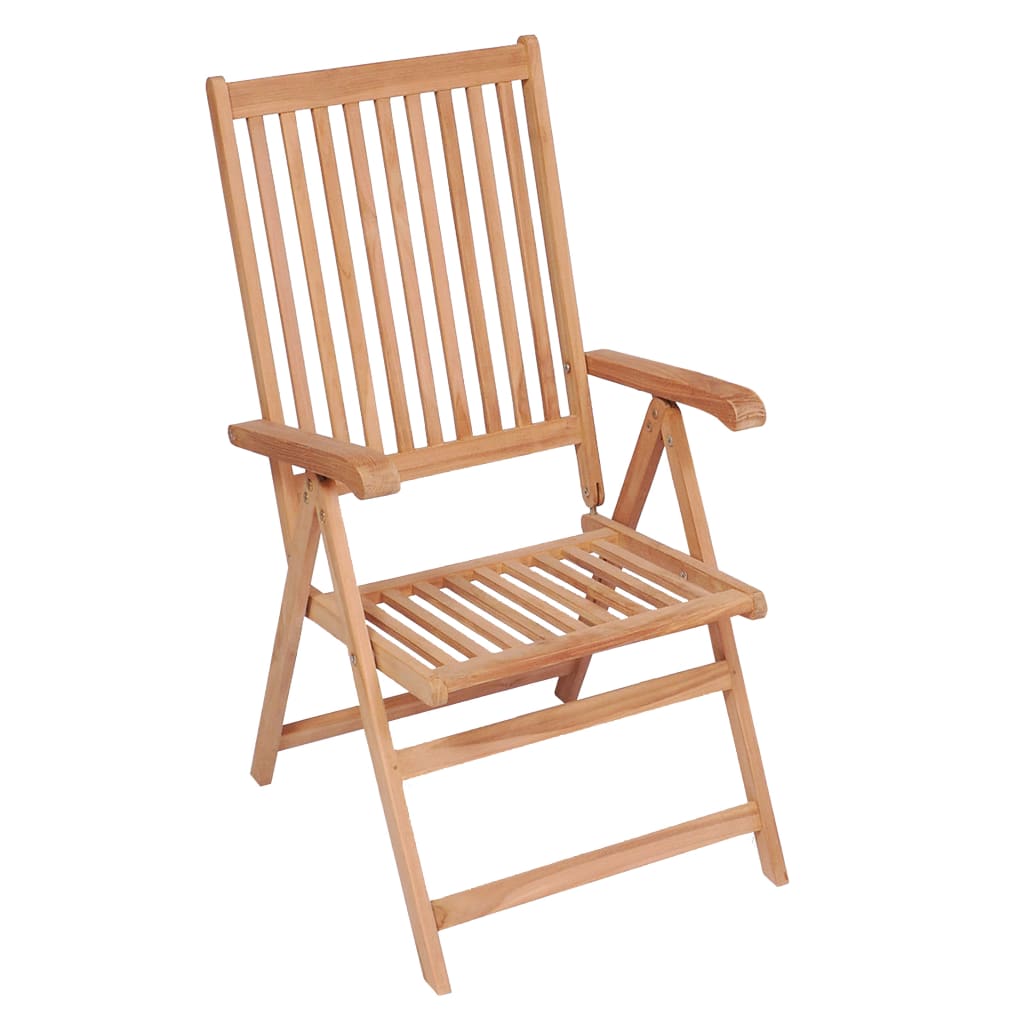 Reclining Folding Chairs 4 pcs Solid Teak Wood
