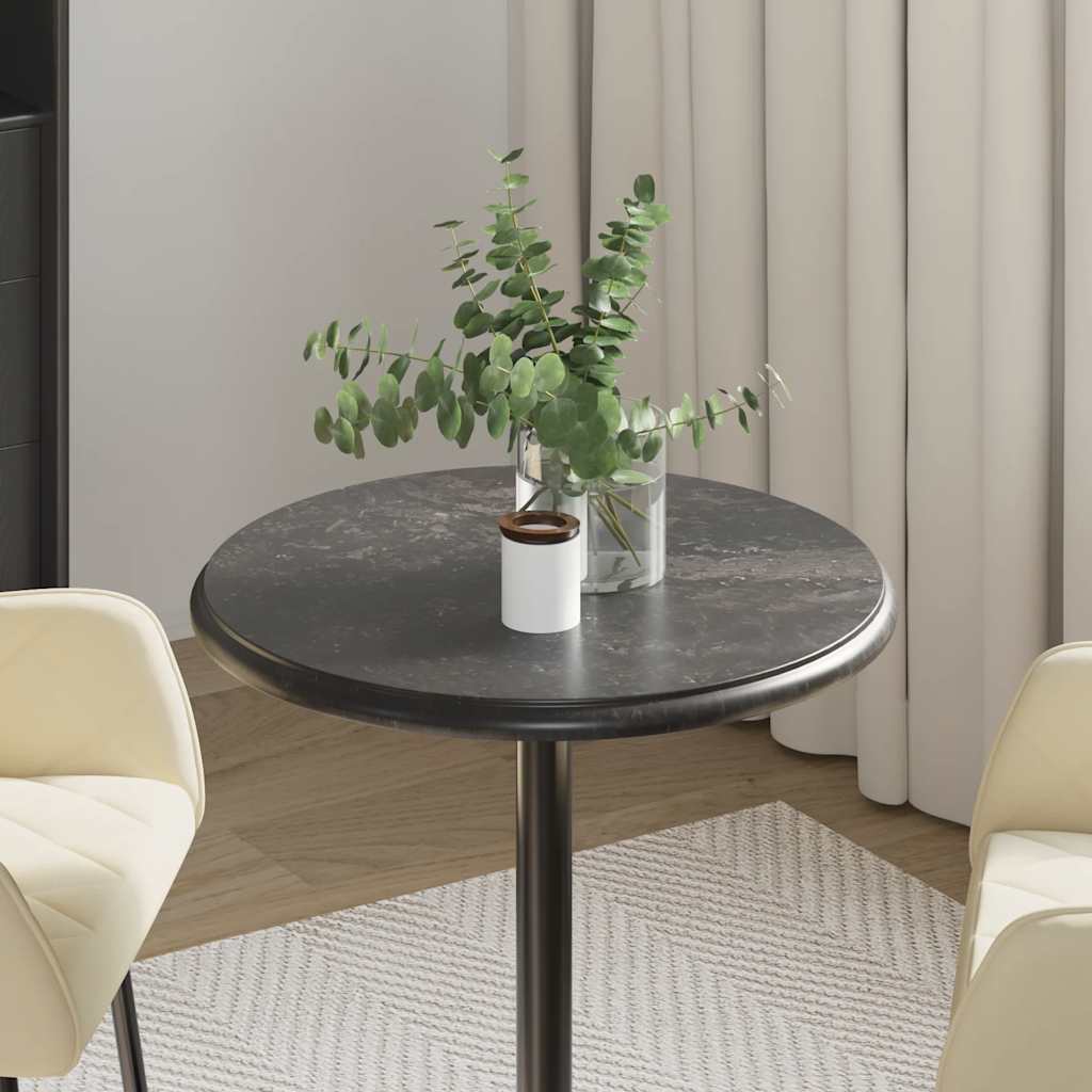 Table Top Black Ø50x2.5 cm Marble