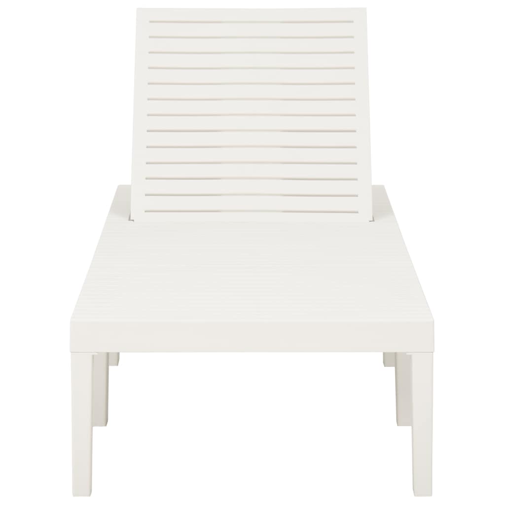 Sun Lounger Plastic White