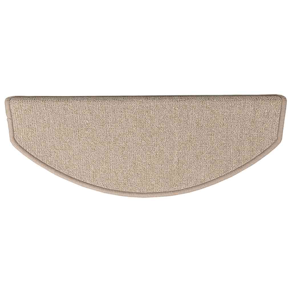 Stair Mats 10 pcs 56x17x3 cm Taupe Half Round