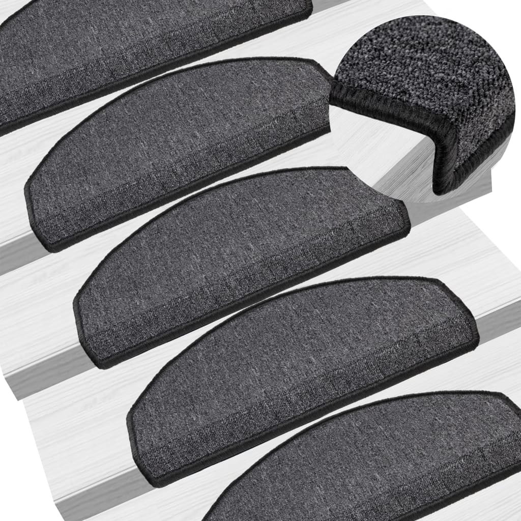 Stair mats 10 pcs 65 x 24 x 4 cm Non-Slip Anthracite