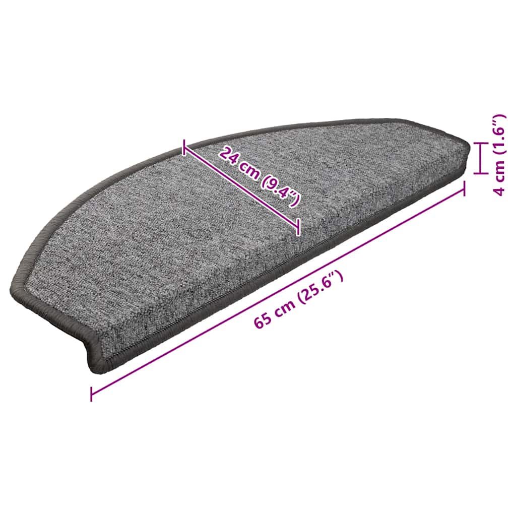 Stair mats 10 pcs 65 x 24 x 4 cm Non-Slip Dark Grey