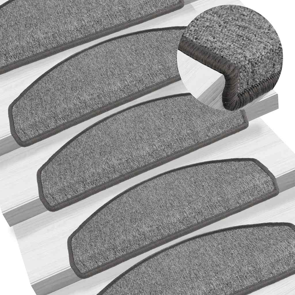 Stair mats 10 pcs 65 x 24 x 4 cm Non-Slip Dark Grey