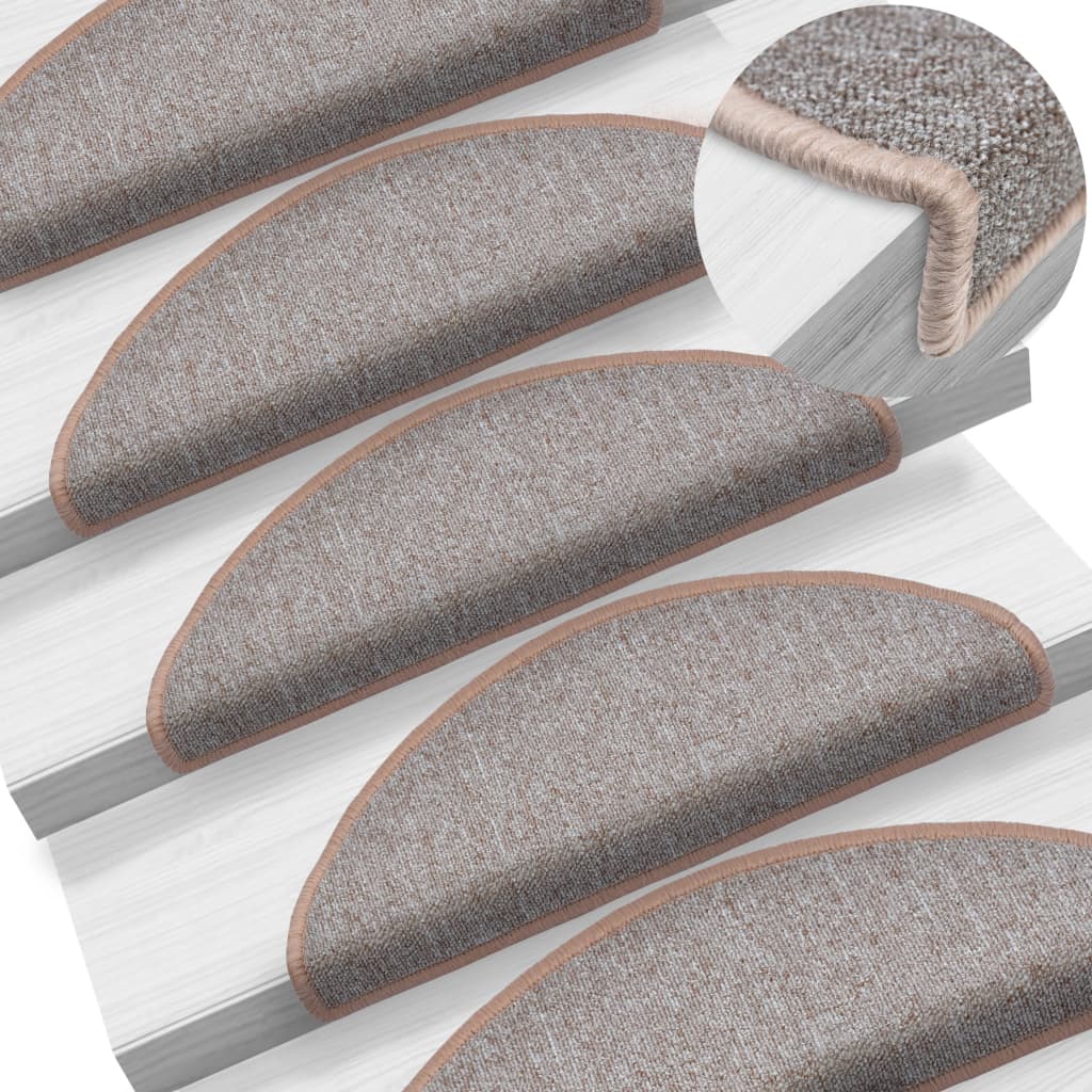 Stair mats 10 pcs 65 x 24 x 4 cm Light Brown