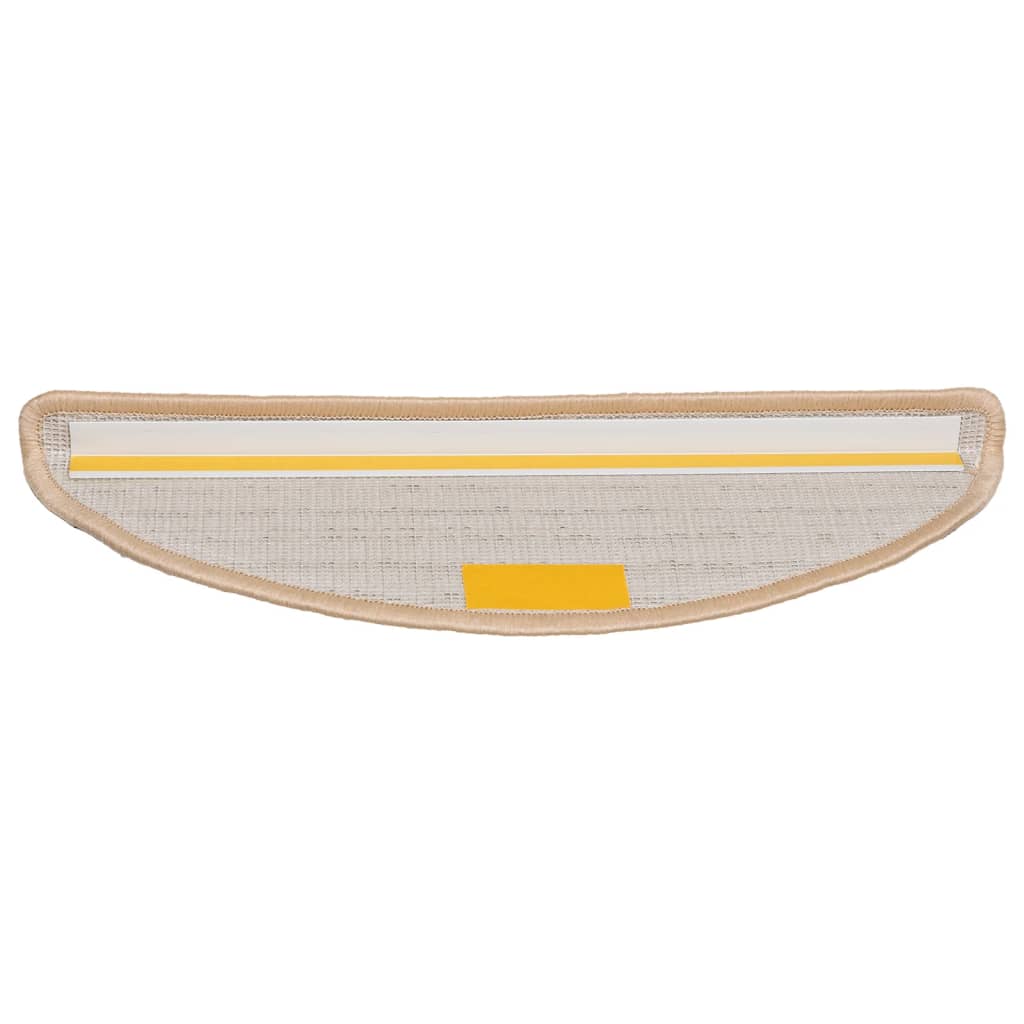 Stair Mats 10 pcs 56x17x3 cm Cream Half Round