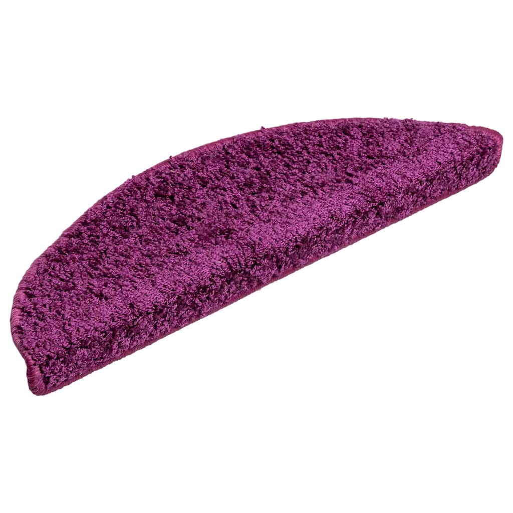 Stair Mats 10 pcs 56x17x3 cm Violet Half Round