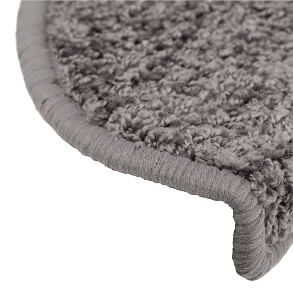 Stair Mats 10 pcs 65x21x4 cm Grey Half Round Large