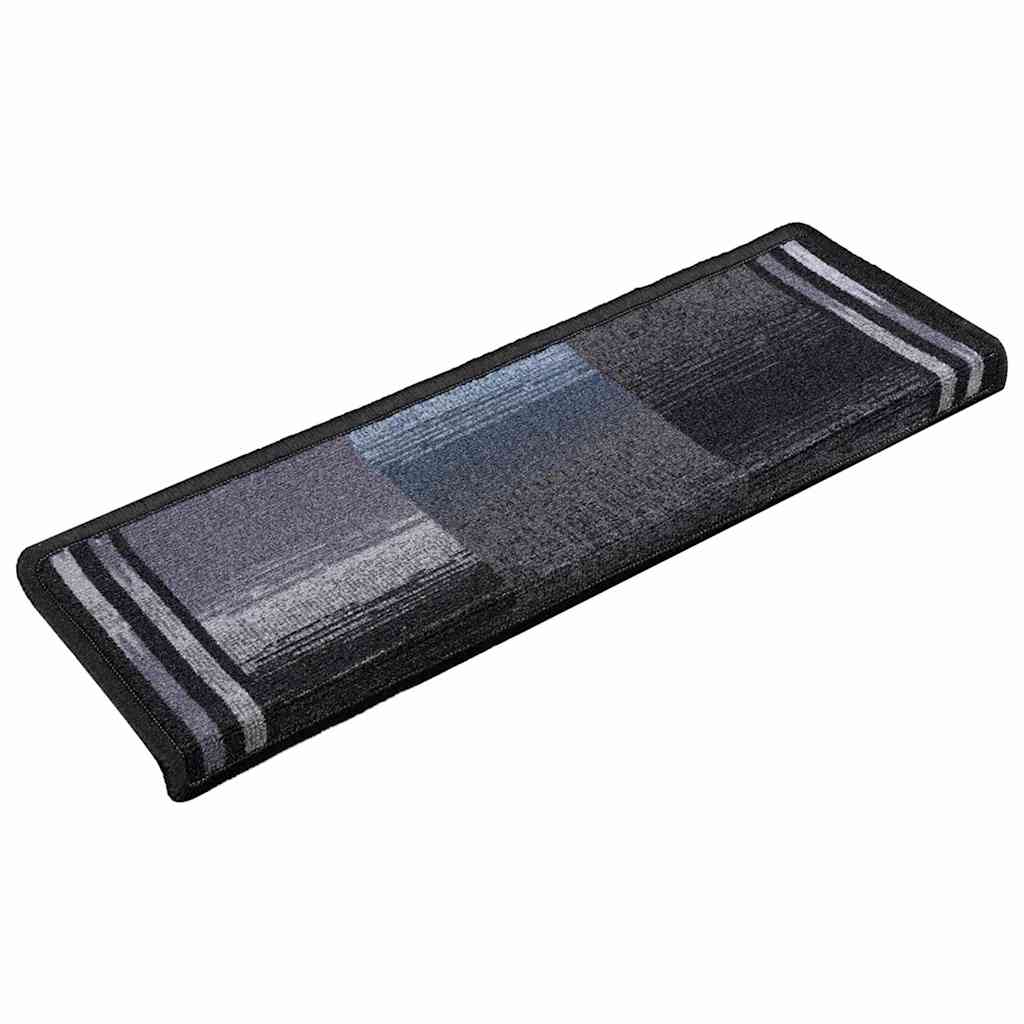 Stair Mats Self-adhesive 5 pcs 65x21x4 cm Black and Grey
