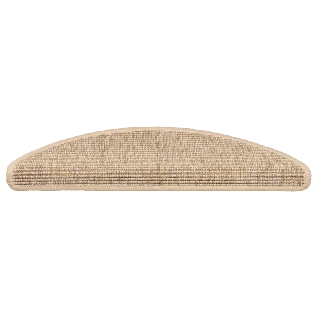 Stair Mats 15 pcs 56x17x3 cm Light Beige Half Round