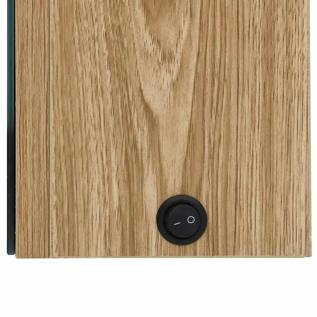 Bathroom Mirror Cabinet Oak 80 x 12 x 68 cm Engineered Wood