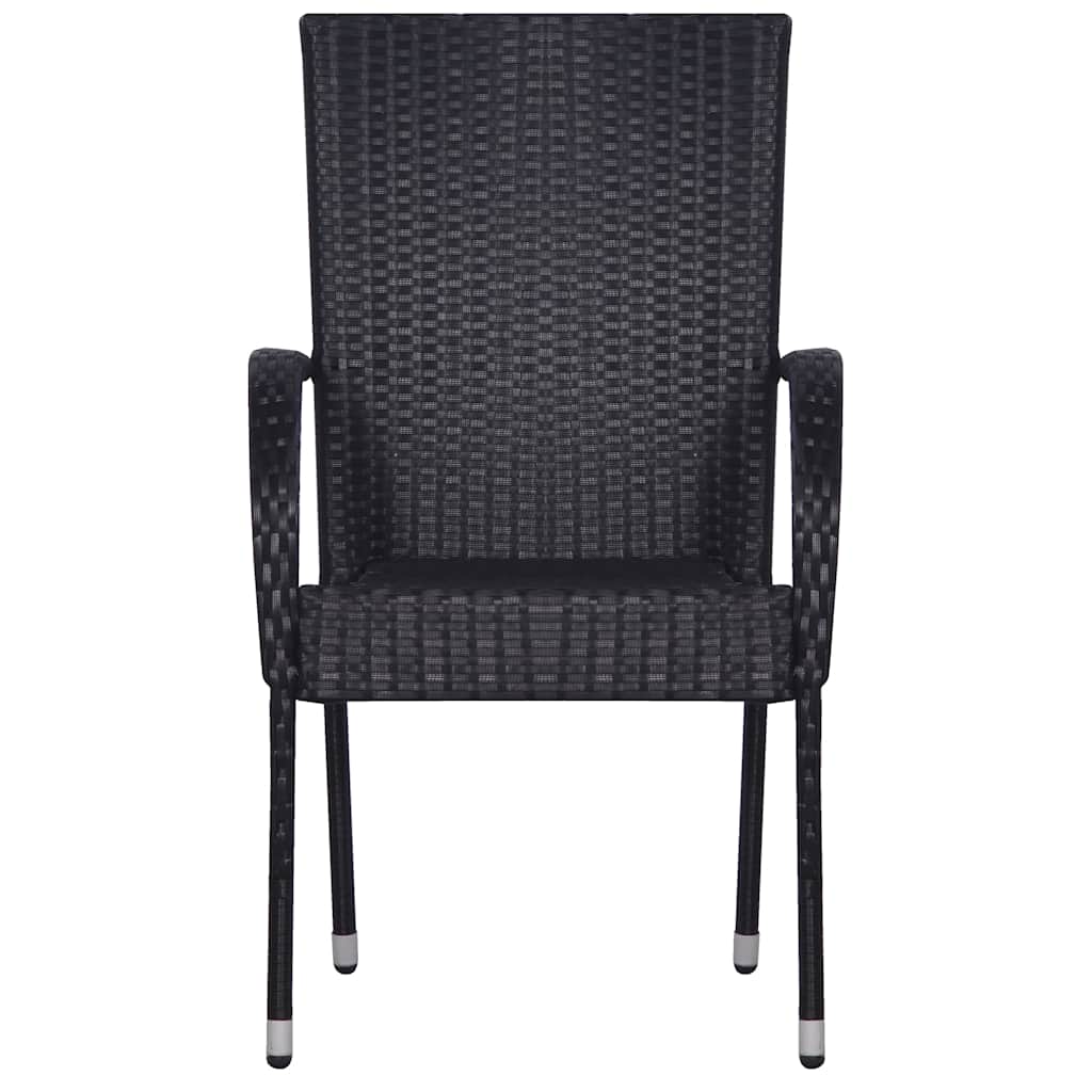 7 Piece Garden Dining Set Black