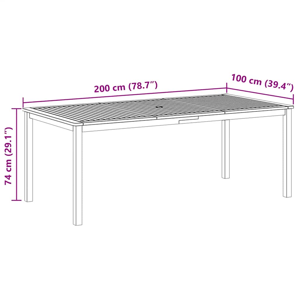 7 Piece Garden Dining Set Black
