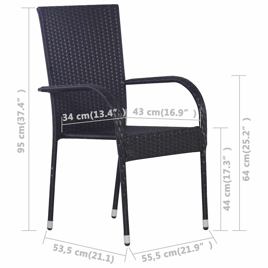 9 Piece Garden Dining Set Black