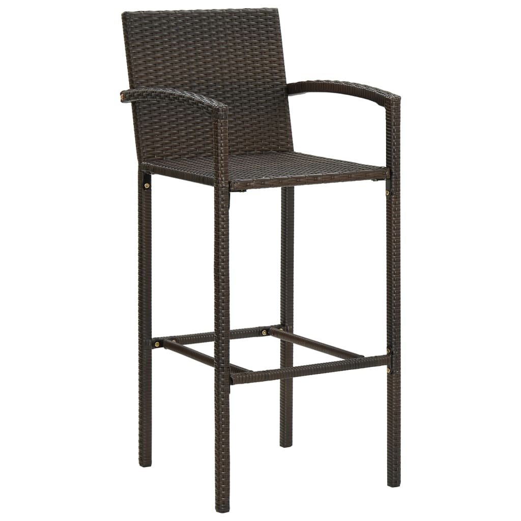 9 Piece Garden Bar Set Brown
