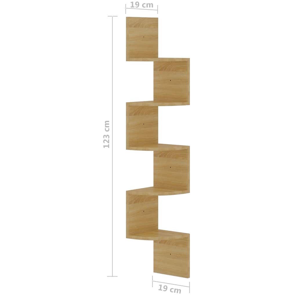 Wall Corner Shelf | Sonoma oak | Engineered wood | Medium