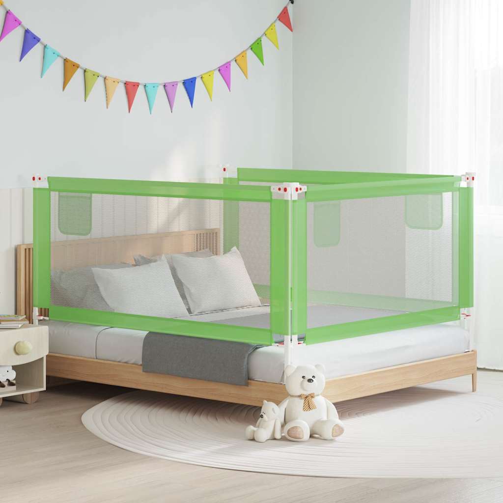 Toddler Safety Bed Rail Green 180x25 cm Fabric