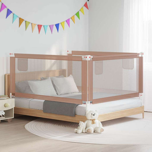 Toddler Safety Bed Rail Taupe 180x25 cm Fabric