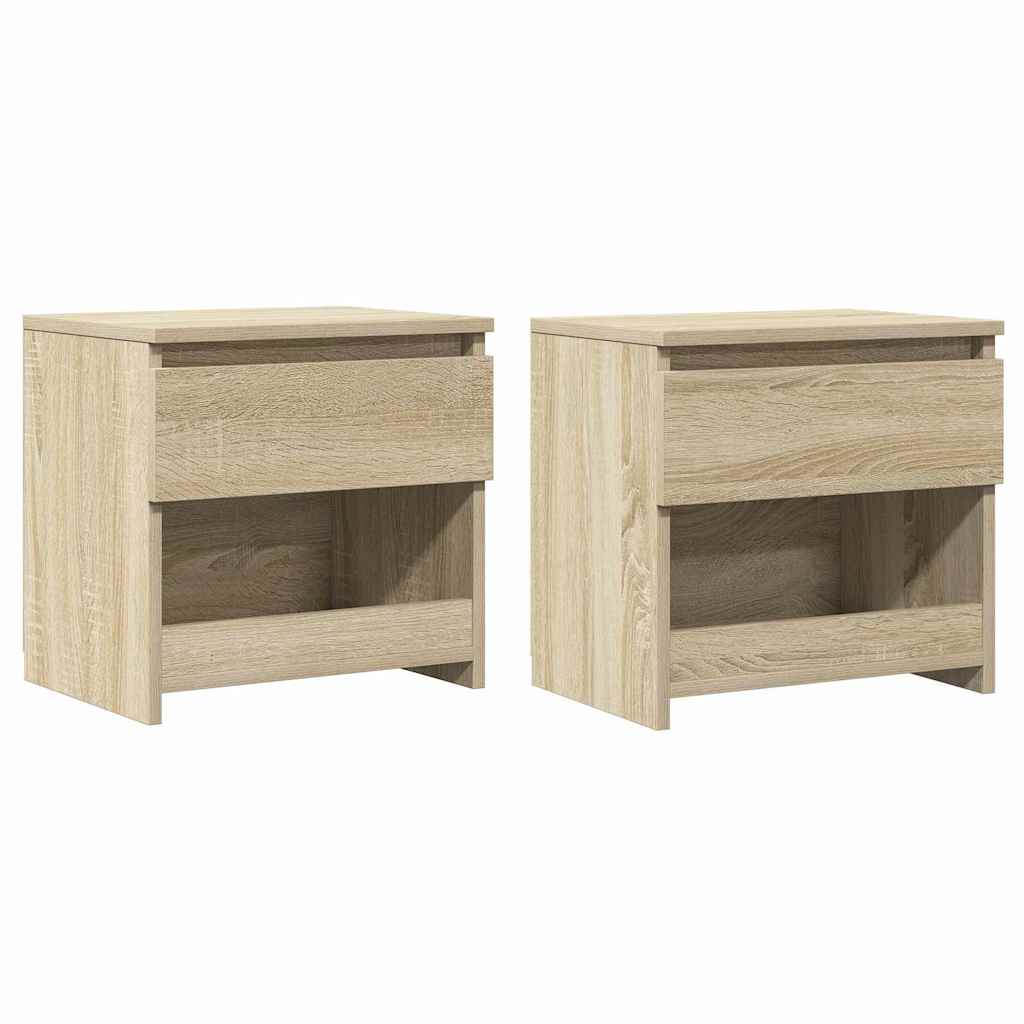 803450 vidaXL Bedside Cabinets 2 pcs Sonoma Oak 40x30x39 cm Engineered Wood