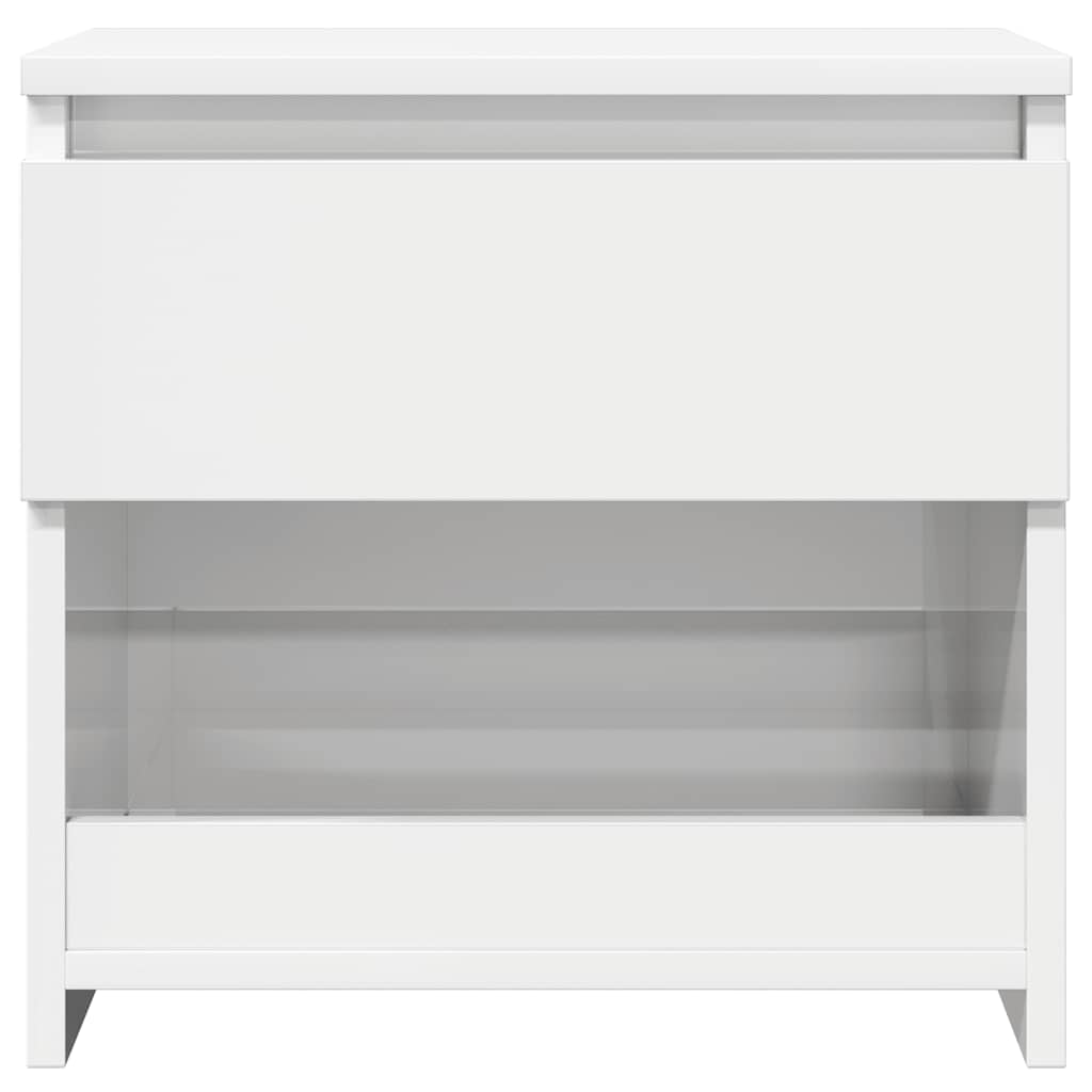 803455 vidaXL Bedside Cabinet High Gloss White 40x30x39 cm Engineered Wood