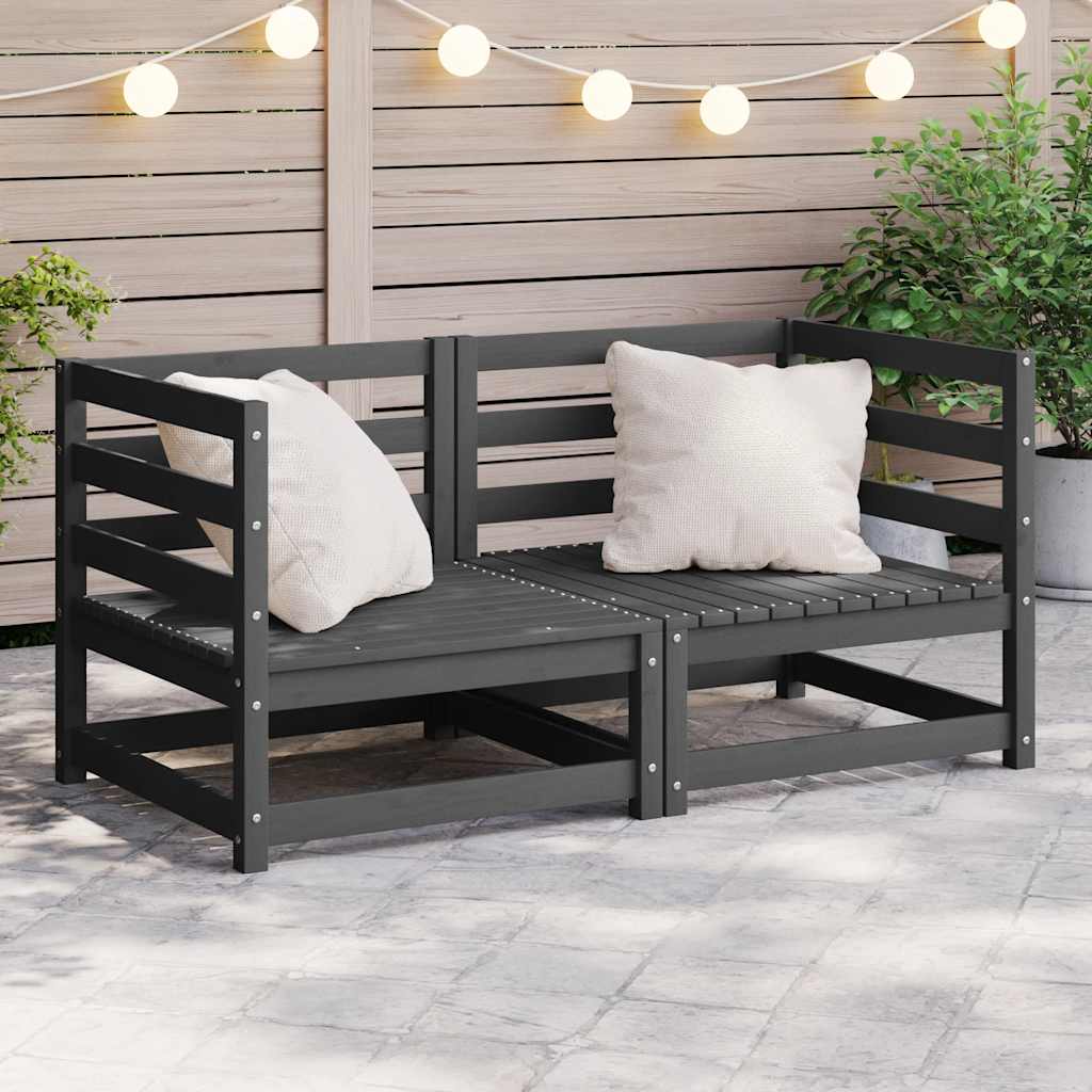 Corner Sofa | Grey | Solid pinewood | Medium |  Modular  | Corner Sofa