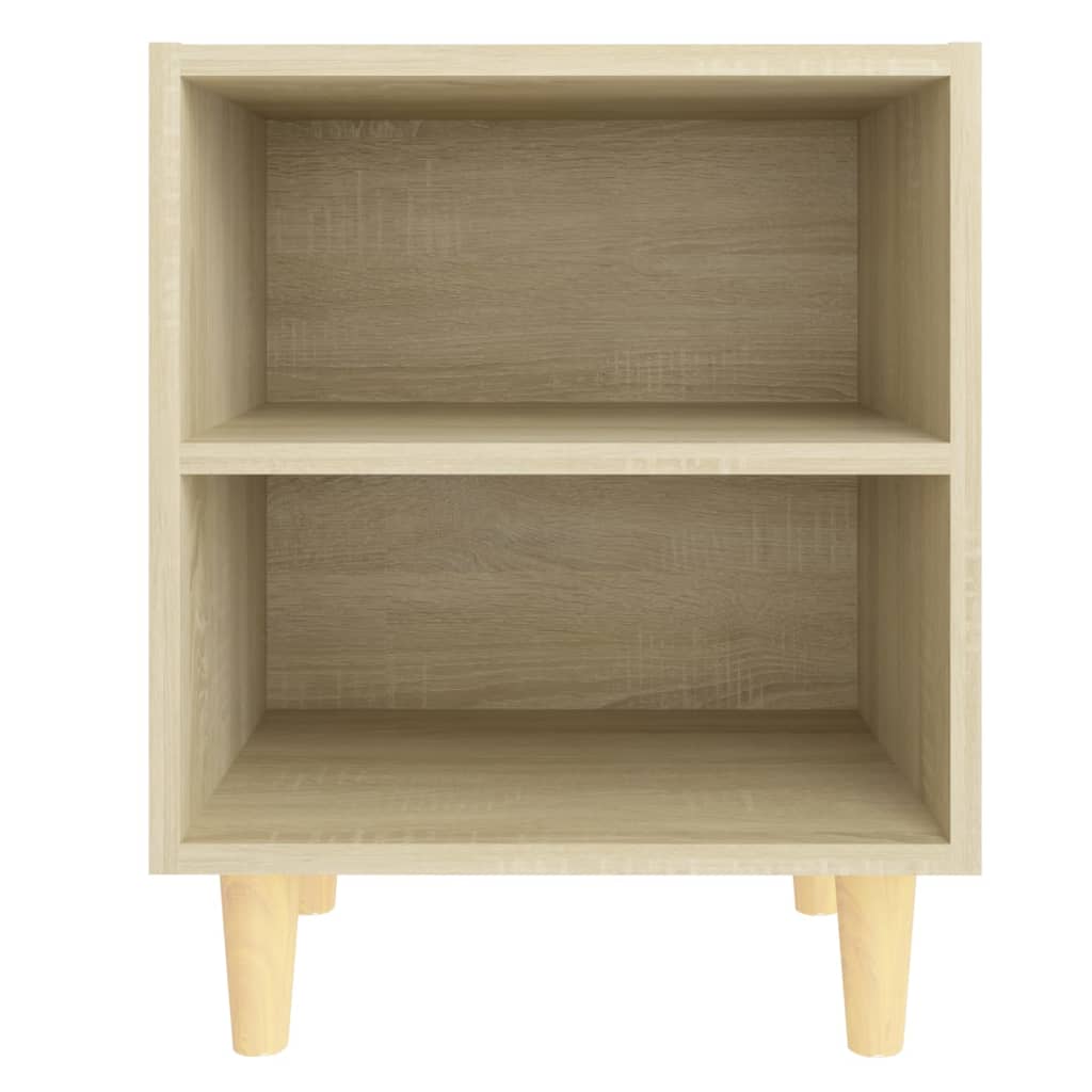 805786 vidaXL Bed Cabinets with Solid Wood Legs 2 pcs Sonoma Oak 40x30x50 cm