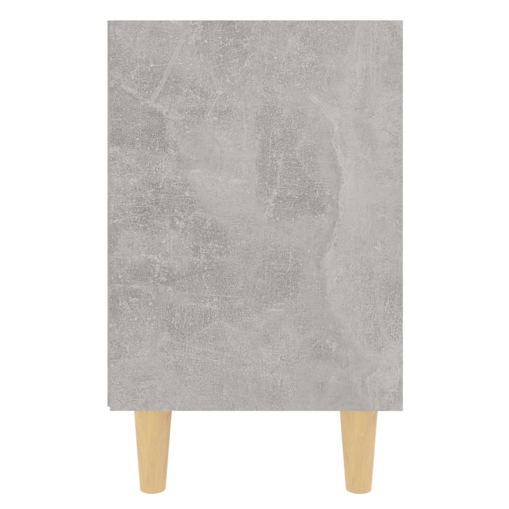 805787 vidaXL Bed Cabinet with Solid Wood Legs Concrete Grey 40x30x50 cm
