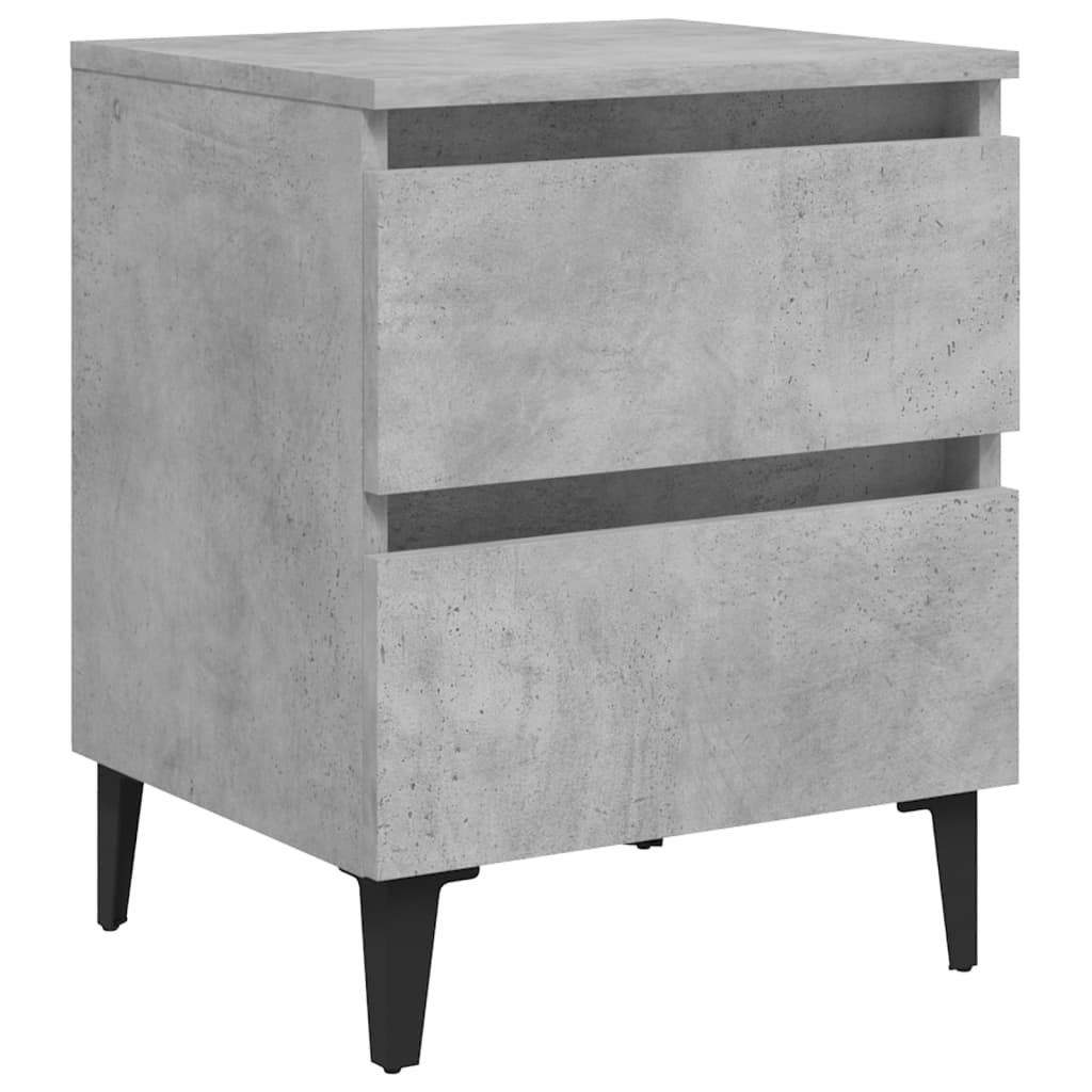 Bed Cabinet | Set of 2 | Concrete Grey | Engineered Wood | Bed Cabinet