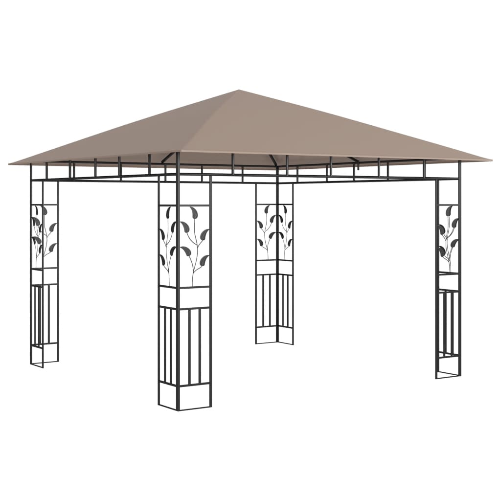 Gazebo | Taupe | Powder-coated Steel, Polyester | 3x3x2.73 m | Gazebo
