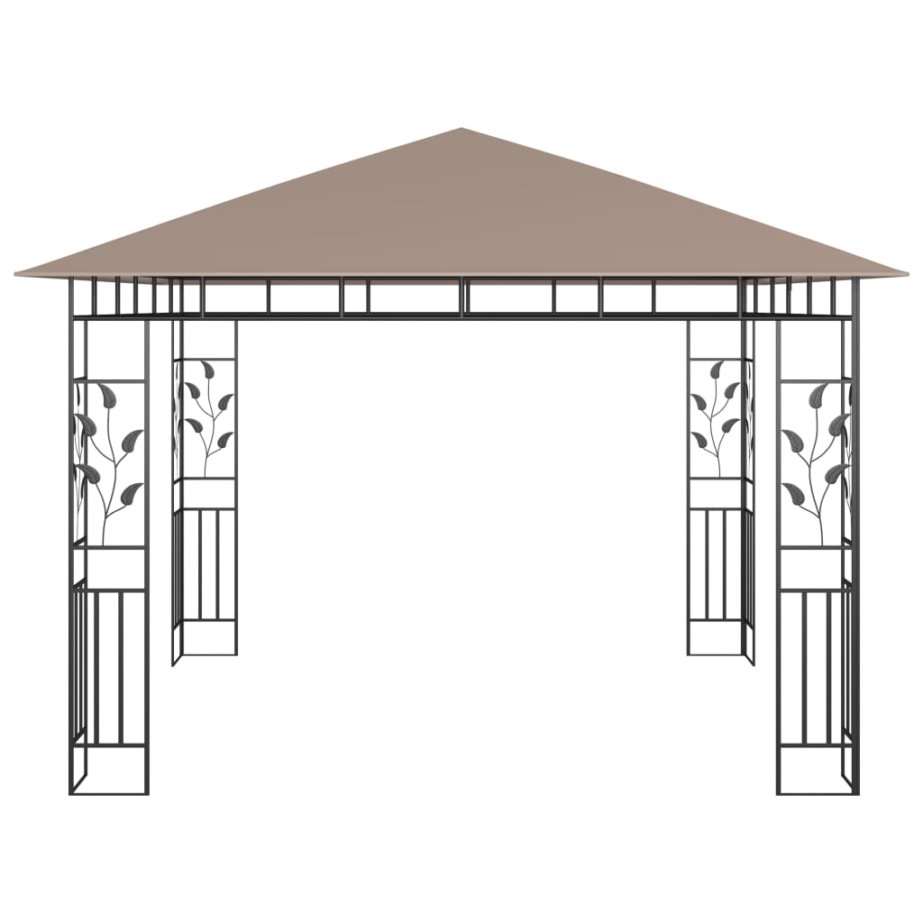 Gazebo | Taupe | Powder-coated Steel, Polyester | 3x3x2.73 m | Gazebo