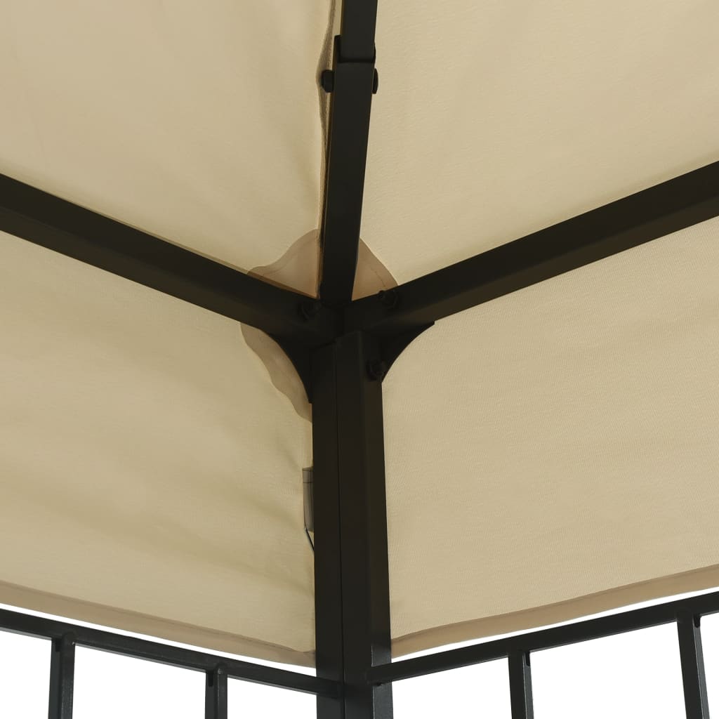 Gazebo | Cream and Black | Polyester and Steel | 3x4 m | Garden Gazebo