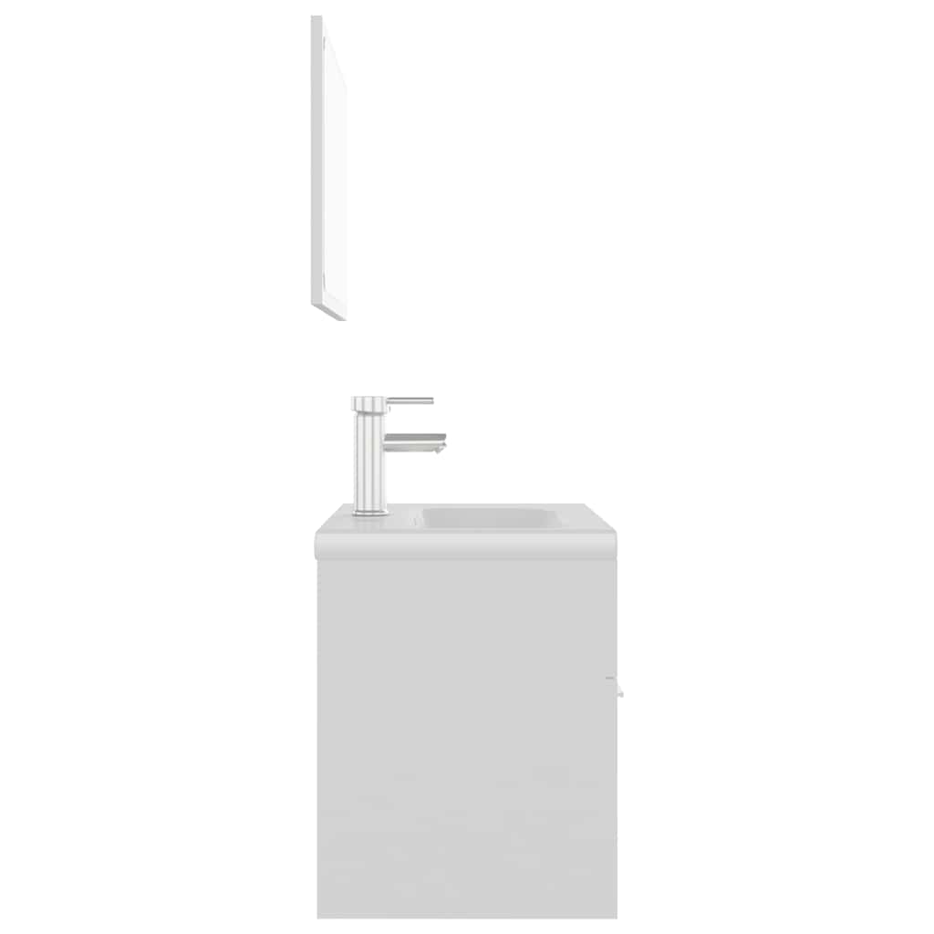 Bathroom Furniture Set White Engineered Wood