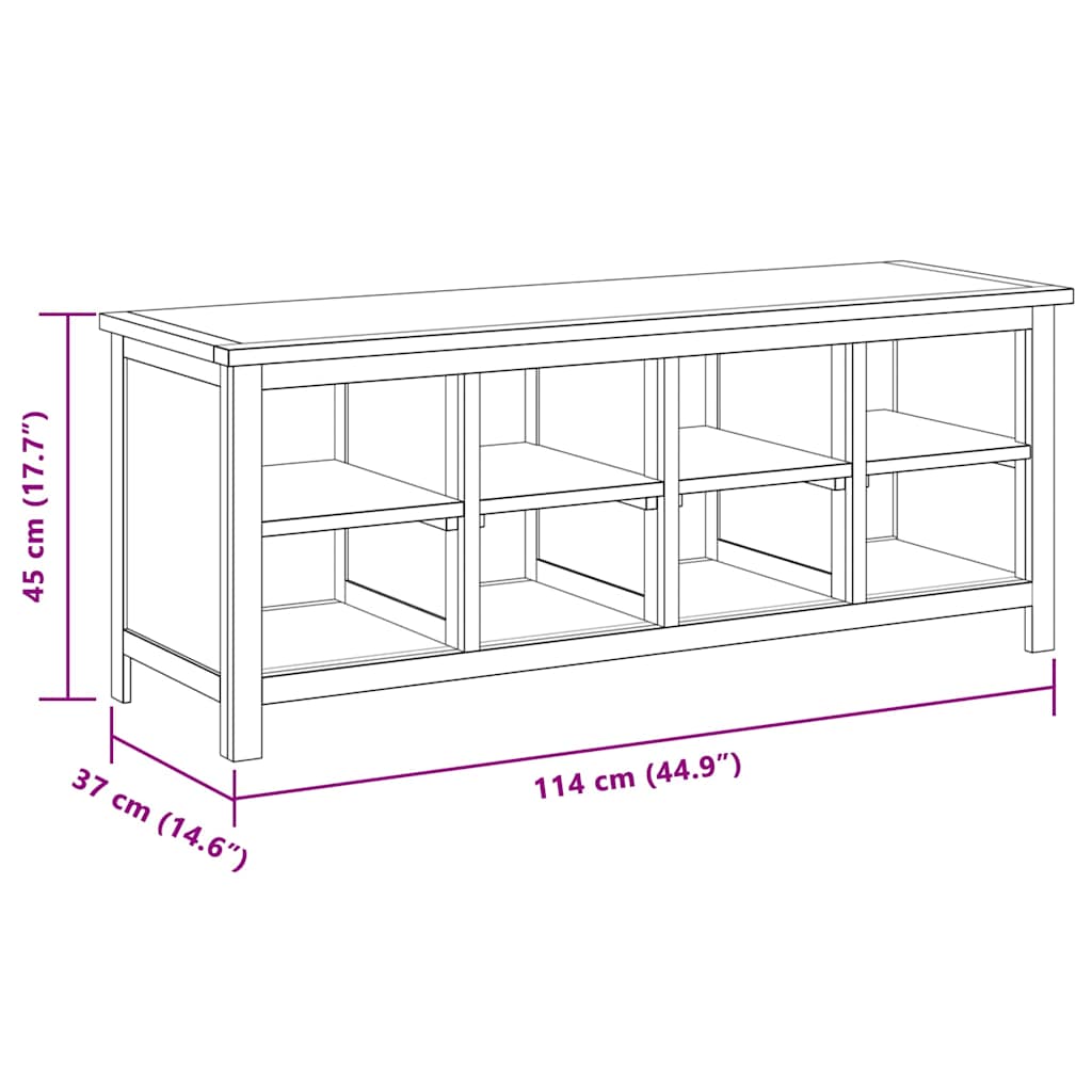 Shoe Rack 114x37x45 cm Solid Oak Wood