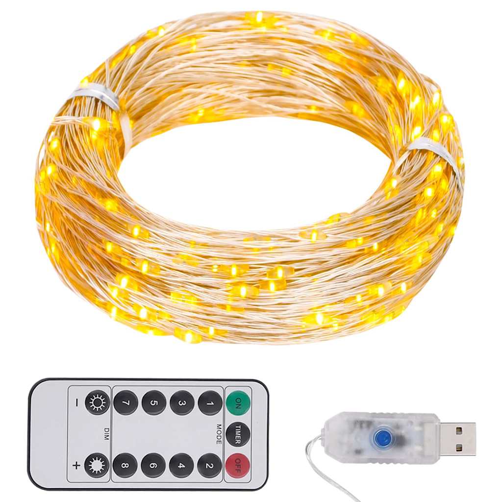 330048 vidaXL LED String with 150 LEDs Warm White 15 m