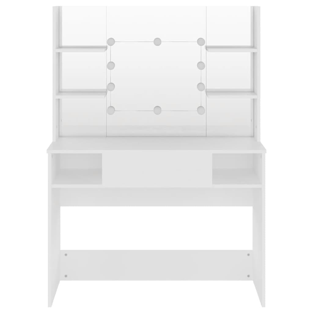 Makeup Table with LED Lights 100x40x135 cm MDF White