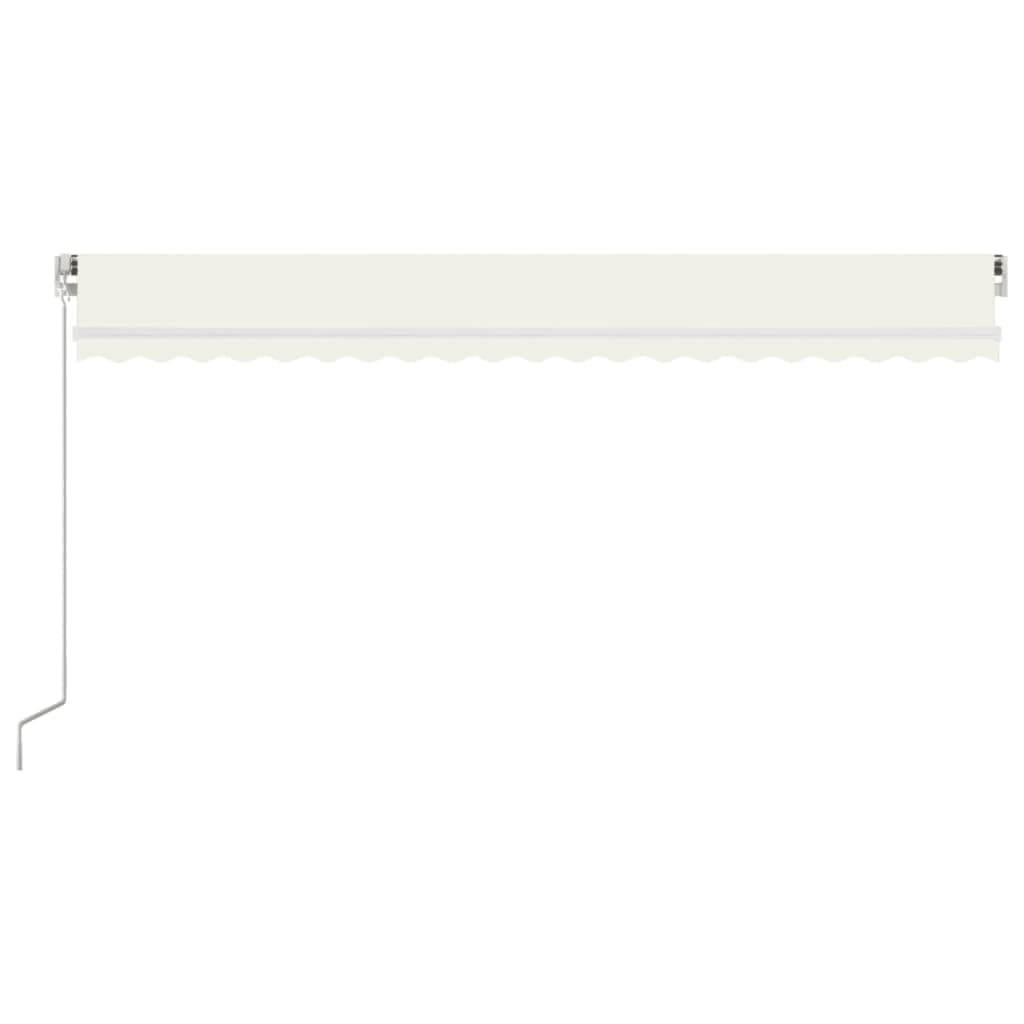 Retractable Awning Cream 500 x 300 cm Polyester and Aluminium