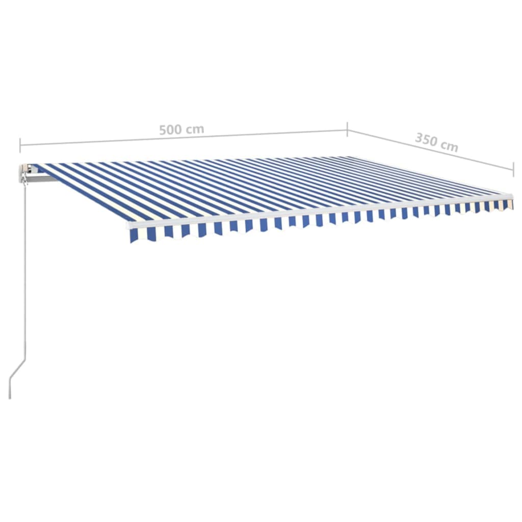 Retractable Awning Blue and White 500 x 350 cm
