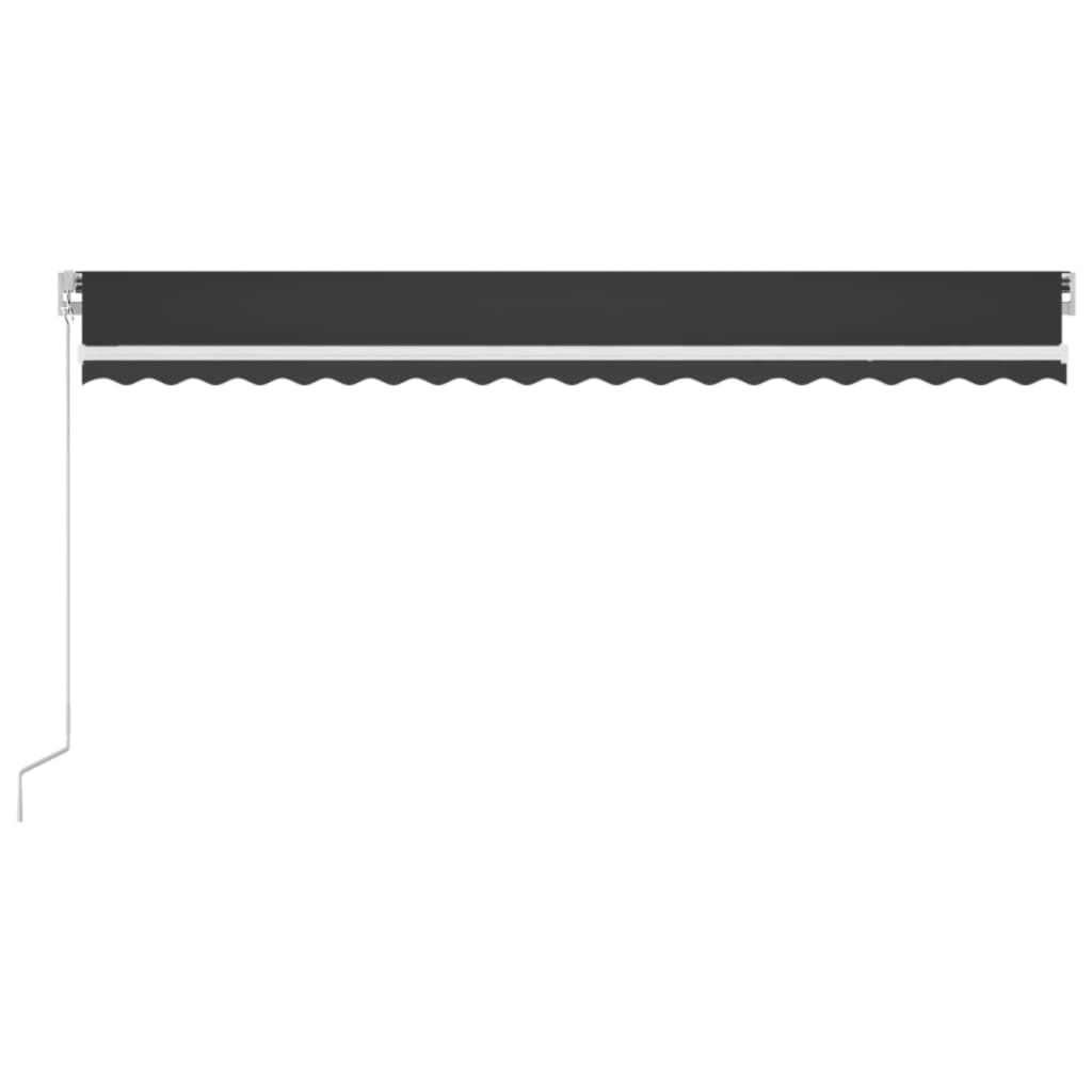 Retractable Awning Anthracite 500 x 350 cm Fabric and Aluminium