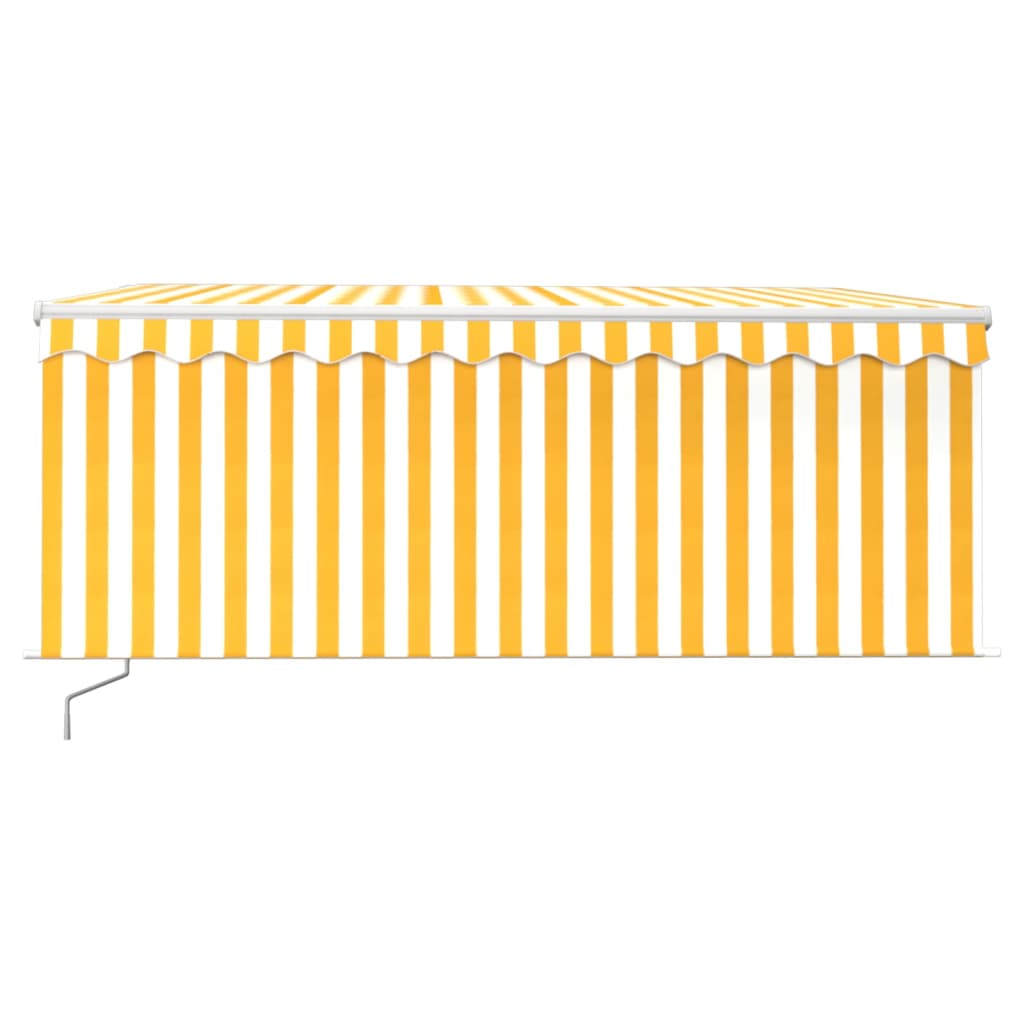 3069263 vidaXL Manual Retractable Awning with Blind&LED 3x2,5m Yellow&White (313199+46836+313281)