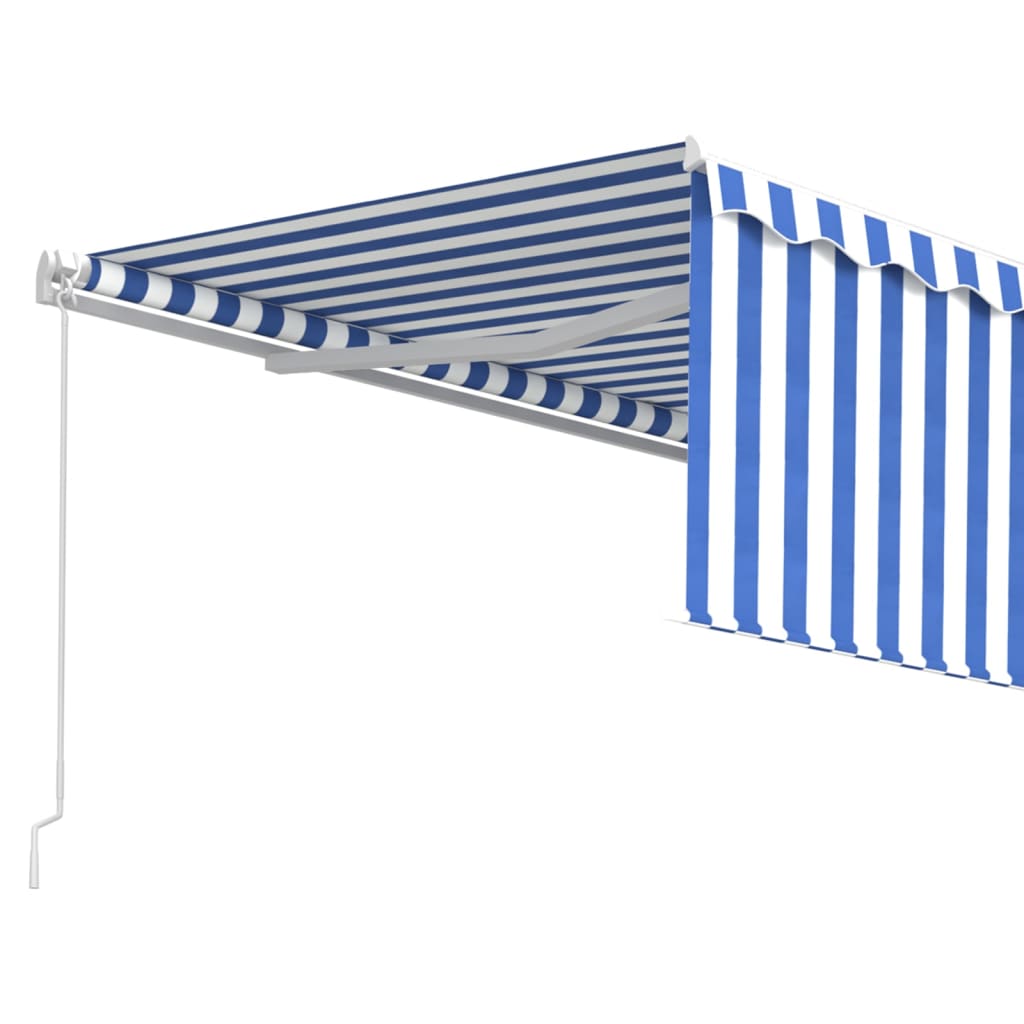 Retractable Awning Blue and White 4 x 3 m Polyester