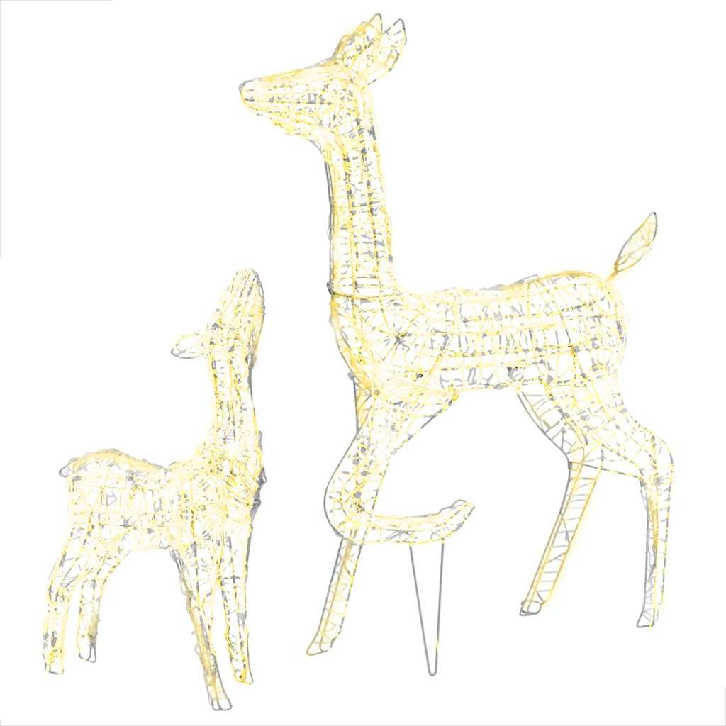 329789 vidaXL Acrylic Reindeer Family Christmas Decoration 160 LED Warm White