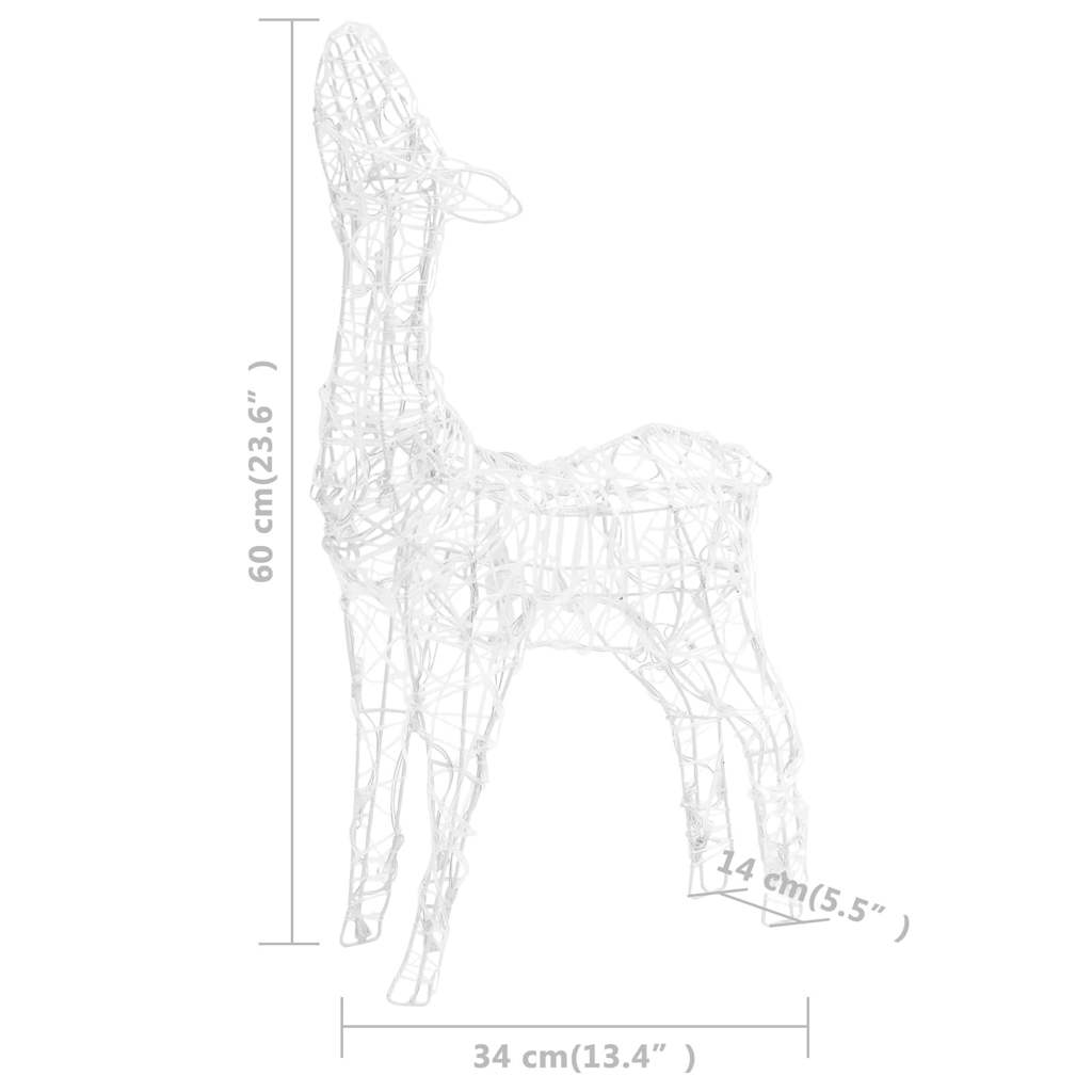 329789 vidaXL Acrylic Reindeer Family Christmas Decoration 160 LED Warm White
