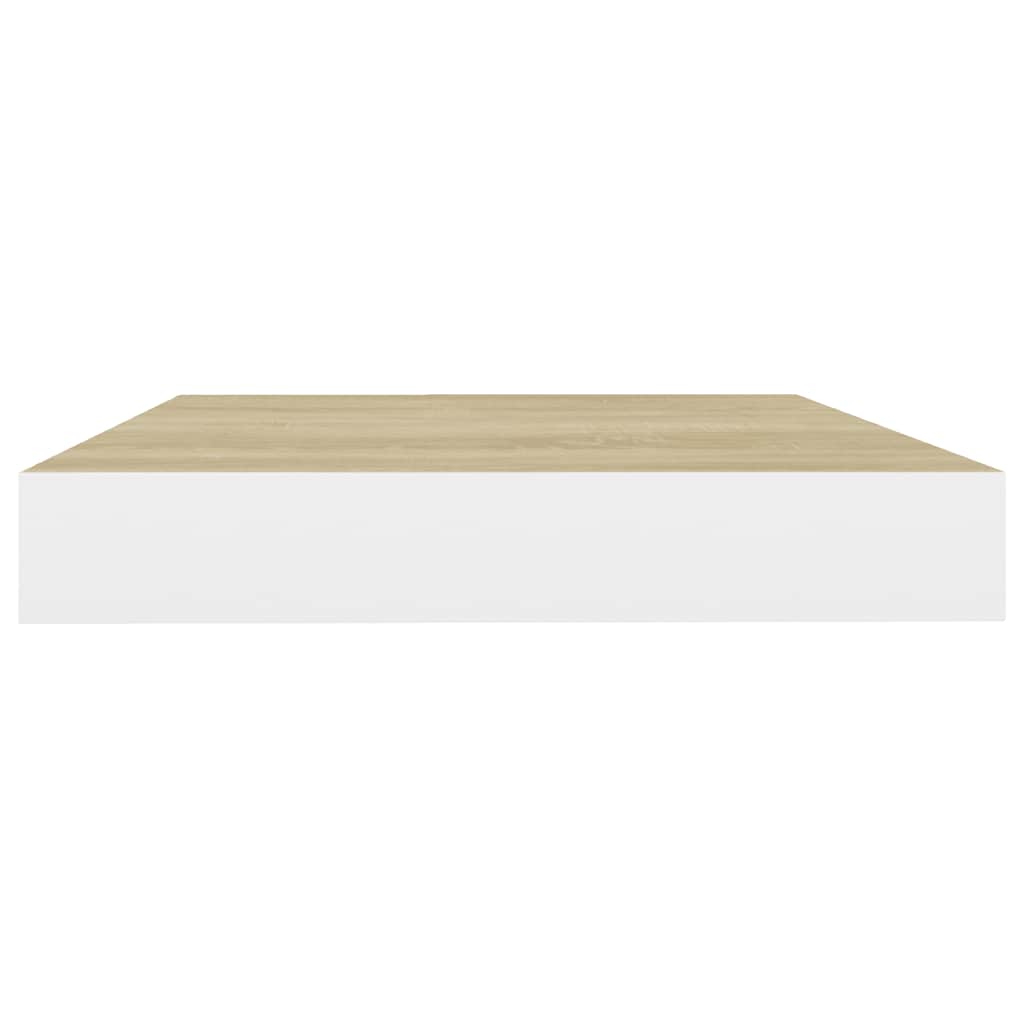 Floating Wall Shelves 4 pcs Oak and White 40x23.5x3.8 cm MDF
